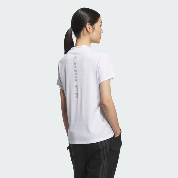White AEROREADY Deboss Mock Neck Short Sleeve Shirt