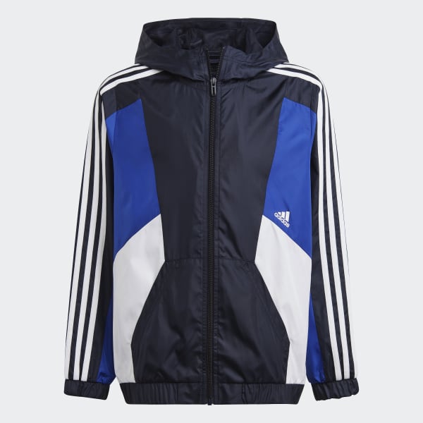 Blue Colorblock 3-Stripes Regular-Fit Windbreaker adidas Canada