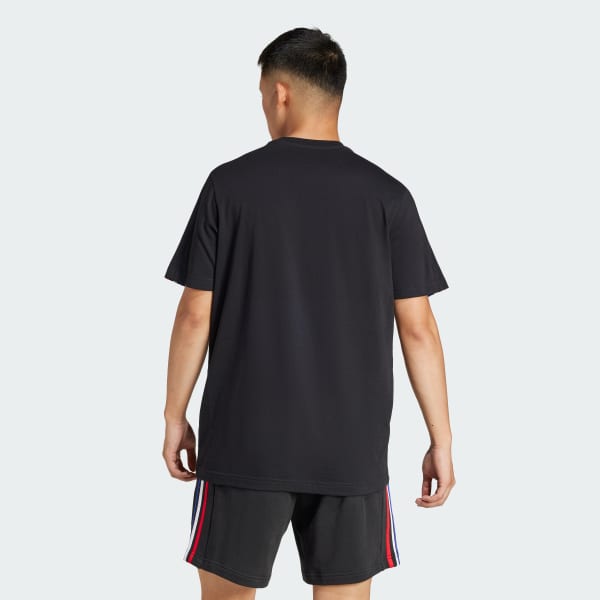 cerná Tričko France Essentials 3-Stripes