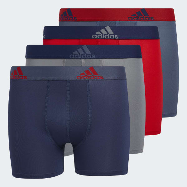 adidas Kids Performance Long Boxer Briefs Underwear 4-Pack (Big Kids)