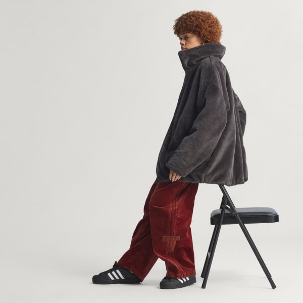 adidas Fur Jacket - Black | Free Shipping with adiClub