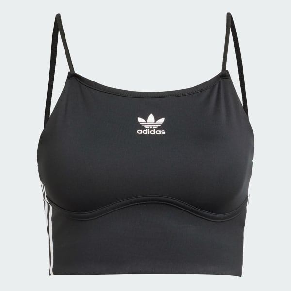 Negro Top Deportivo Adicolor 3-Tiras Bra Top