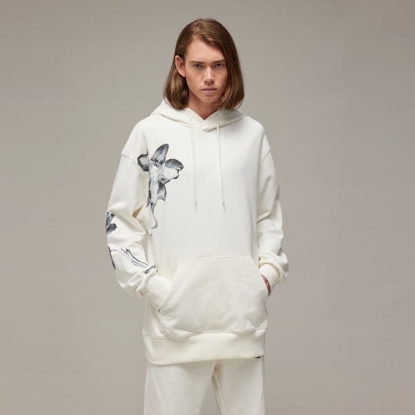 White Y-3 Graphic French Terry Hoodie