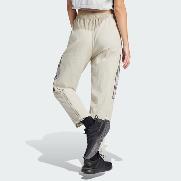 Beige Pants Tiro Cut 3 Franjas Summer Tejido