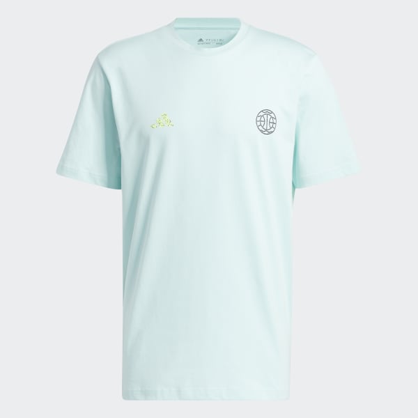 Turquoise Sustainability Hoops Tee
