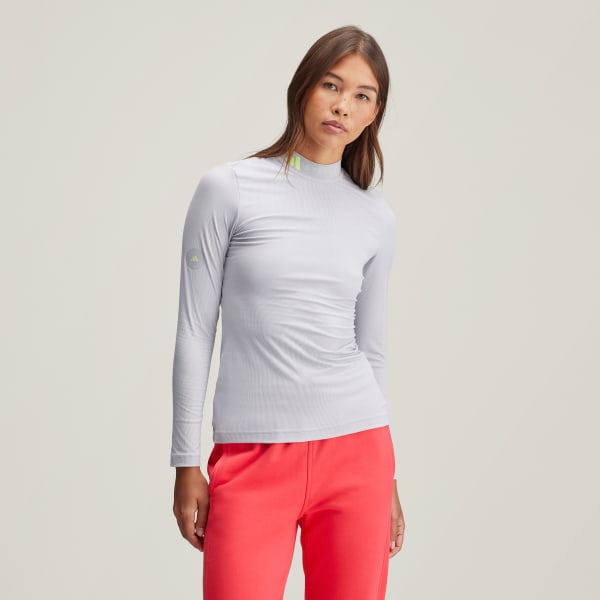 Gris Haut bord-côte manches longues adidas by Stella McCartney