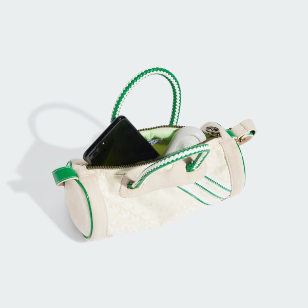 adidas Monogram Jacquard Suede Mini Duffel Bag - White