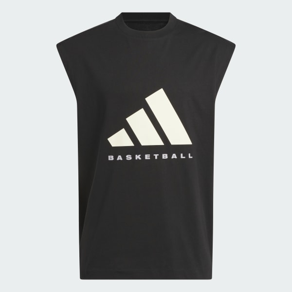สีดำ เสื้อยืดแขนกุด adidas Basketball