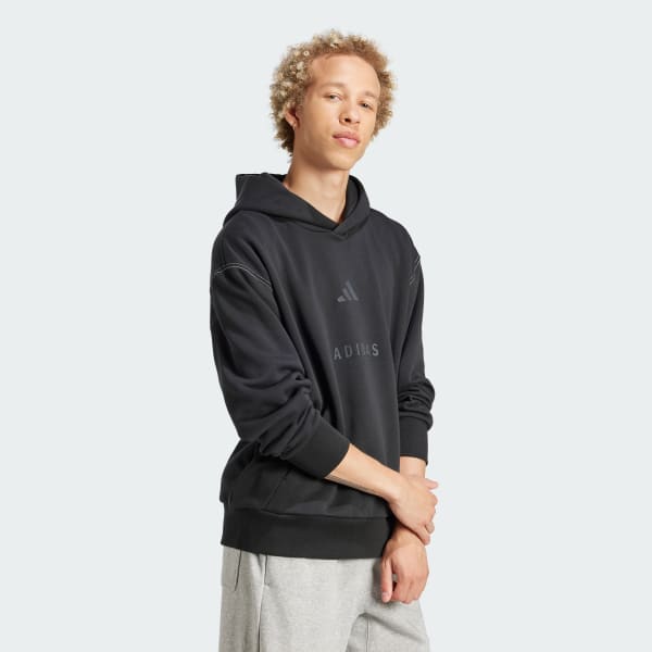 adidas ALL SZN Fleece Graphic Hoodie - Black | Free Shipping