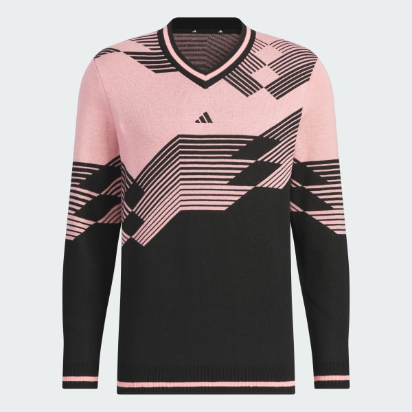 Black 니트 브이-넥 롱 슬리브 풀오버 스웨터