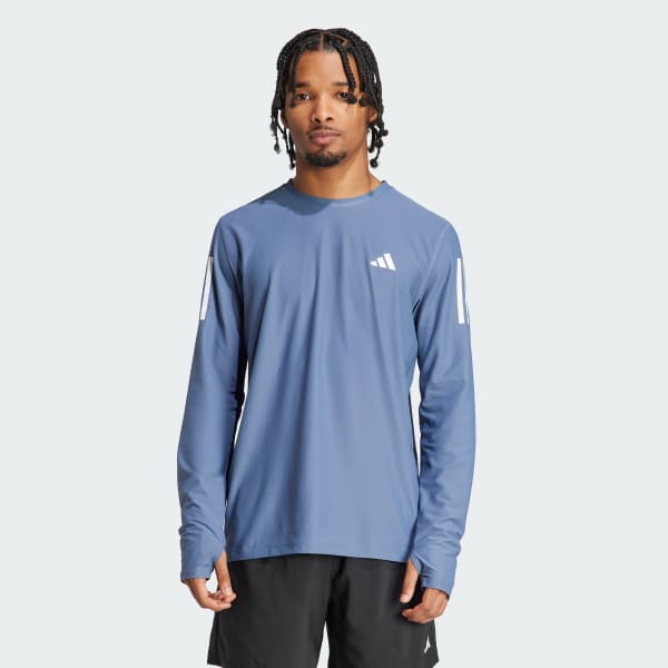 adidas Own the Run Uzun Kollu st Mavi adidas T rkiye