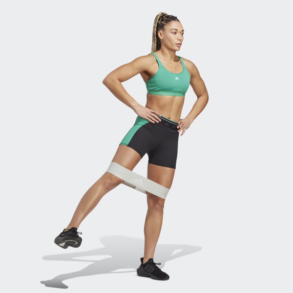 adidas Training Techfit colourblock high waisted leggings in black