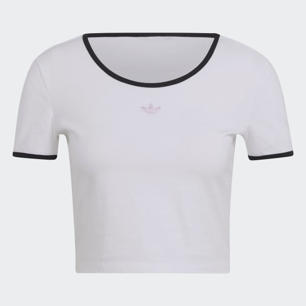 White adidas crop tee discount