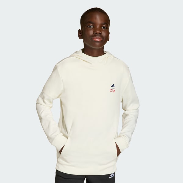 White ADIDAS MARVEL SPIDER-MAN HOODED SWEAT