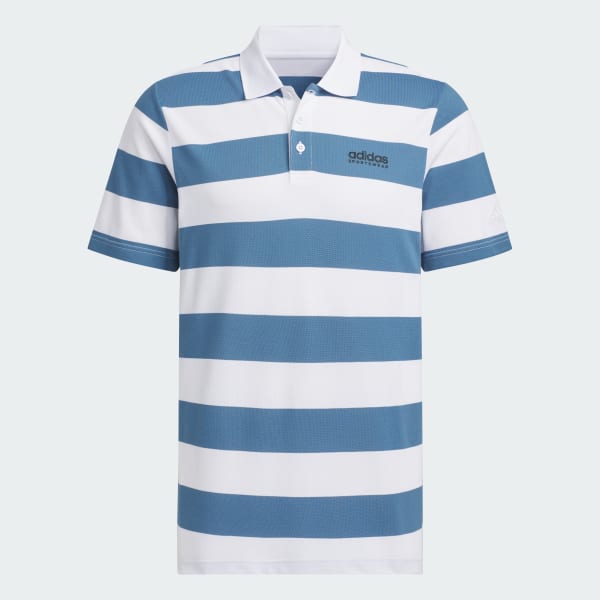 White Piqué Stripe Polo Shirt