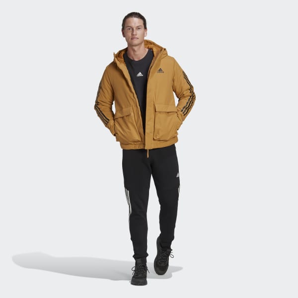 Brown Utilitas 3-Stripes Hooded Jacket (Gender Neutral) AV275