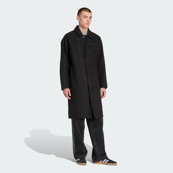 Svart Premium Essentials Wool Overcoat