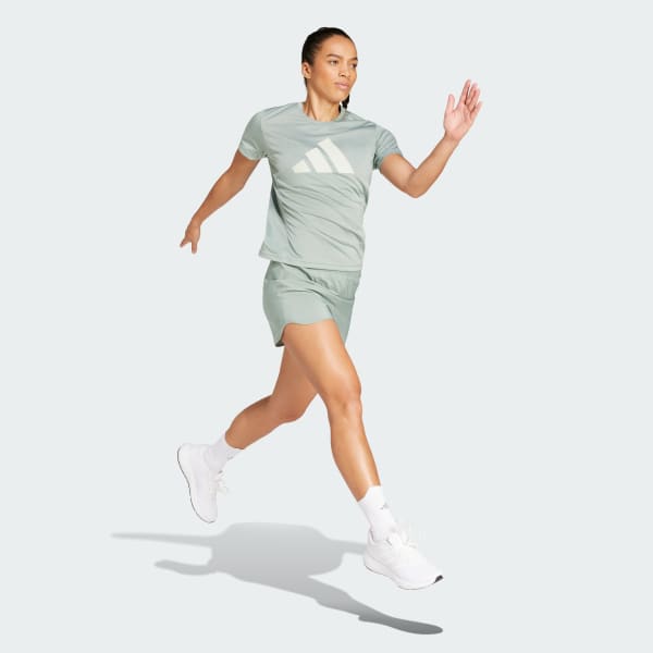Green adidas running shorts clearance