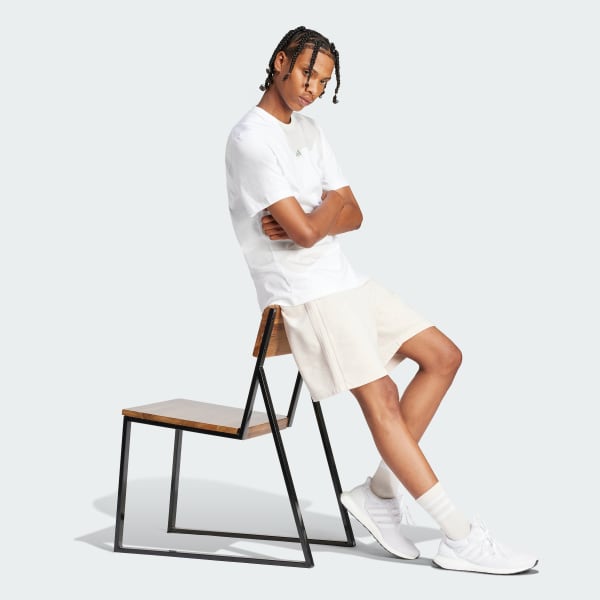Rosa Shorts Moletinho ALL SZN Três Listras Garment-Wash 