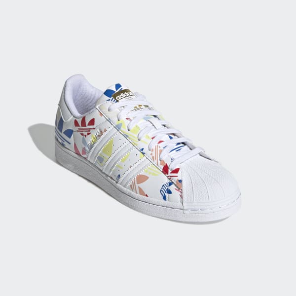 Adidas Super Star Branco com Listras Azuis, Tênis Feminino Adidas Usado  91473248