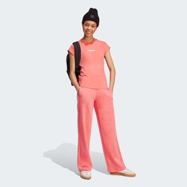 Rosa Camiseta de algodón Essentials Linear