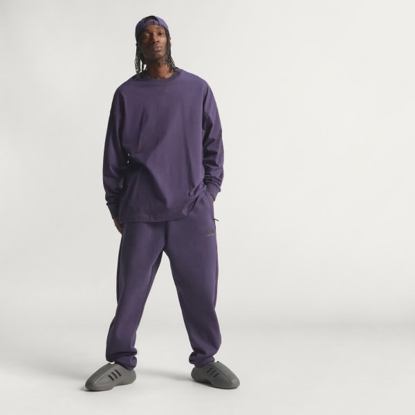 Lilla adidas Basketball Long Sleeve kønsneutral T-shirt