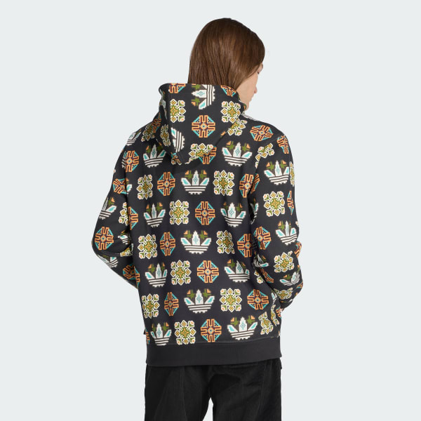 Tile Allover Print Loose Hoodie