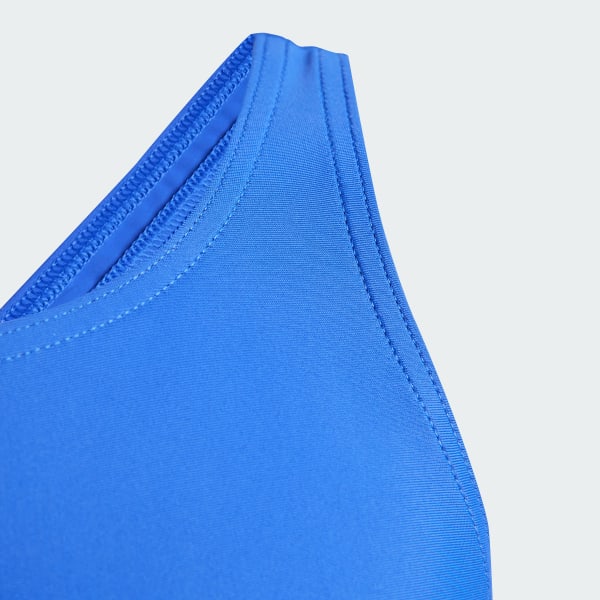 Bleu Maillot de bain uni à petit logo