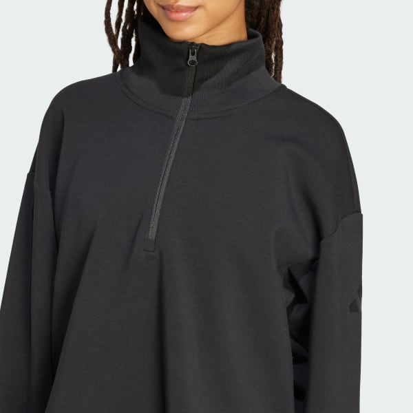 adidas Soft Lux Quarter-Zip - Black | Free Shipping with