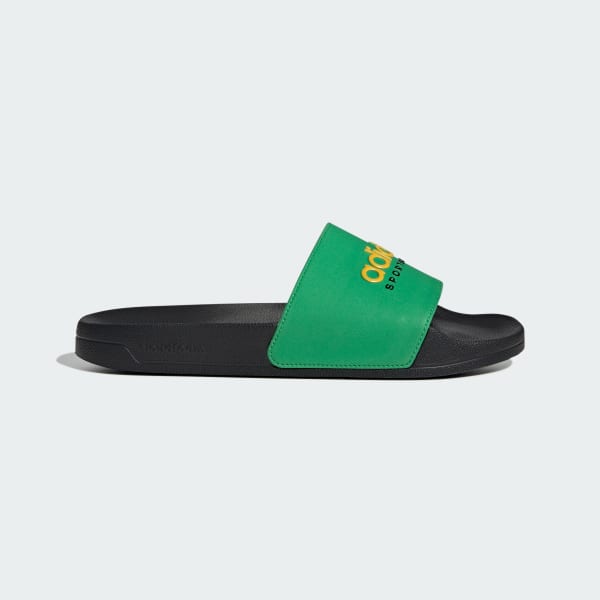 Adidas slides mens green best sale