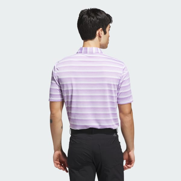 Purple Two-Color Striped Polo Shirt