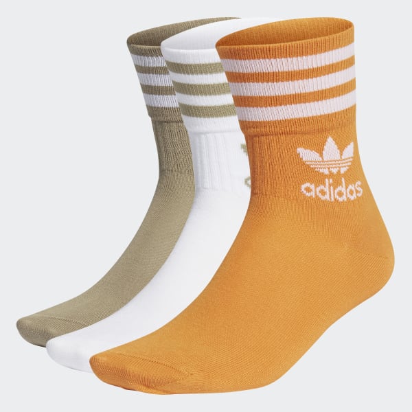 adidas Mid Cut Crew Socks 3 Pairs - White | adidas New Zealand