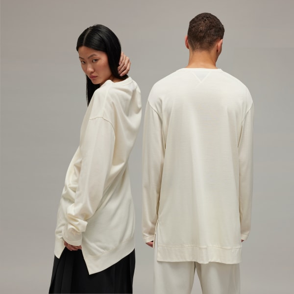 สีขาว เสื้อยืดแขนยาวพรีเมียม Y-3