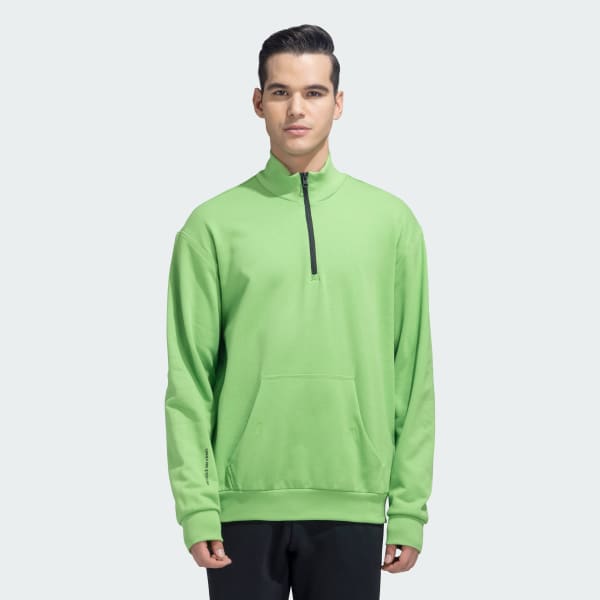 Green LONG SLEEVES HALFZIP SWEATSHIRT