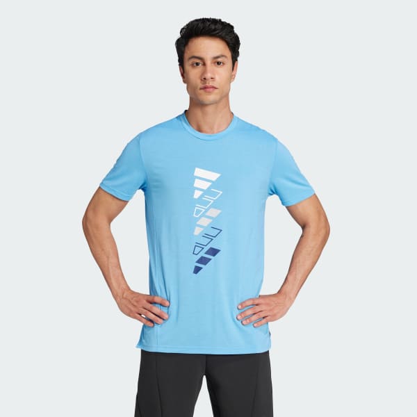 Azul Camiseta Estampada Logo AEROREADY Designed for Training