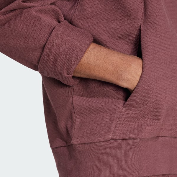 adidas Elevated ALL SZN Cloud Jersey Hoodie - Burgundy