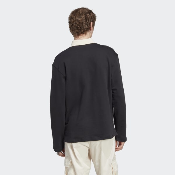 Black adidas RIFTA Metro Long Sleeve Rugby Shirt