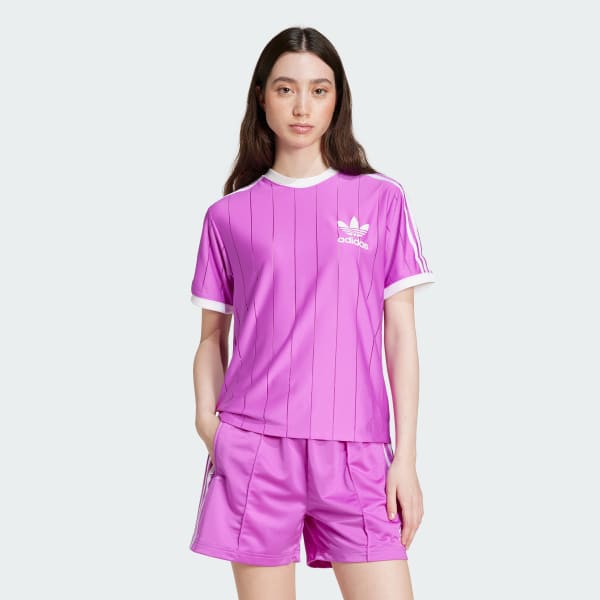 Purple Adicolor 3-Stripes Pinstripe Tee