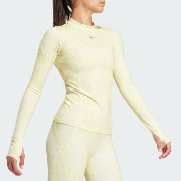 Yellow adidas by Stella McCartney TruePurpose Training Long Sleeve Printed Tee