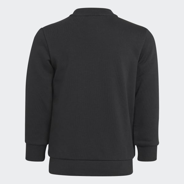 Negro Conjunto sudadera cuello redondo y pantalón Adicolor