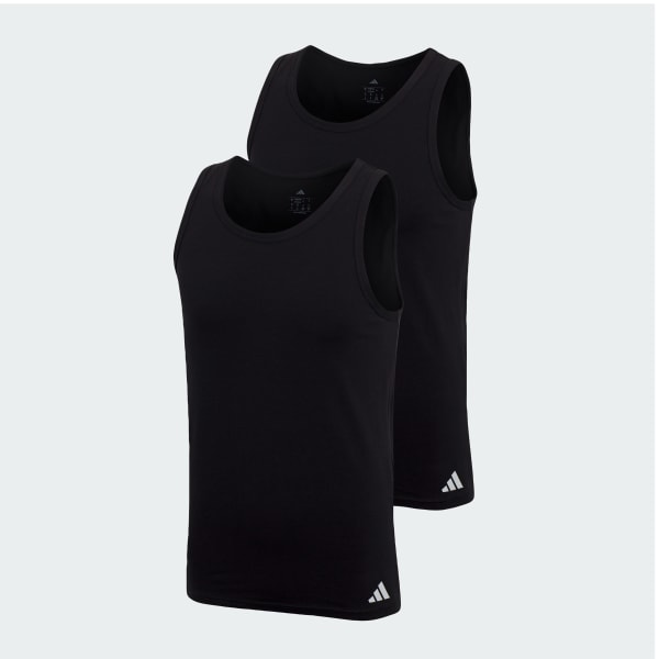cerná Active Flex Cotton Tank Top 2-Pack Underwear