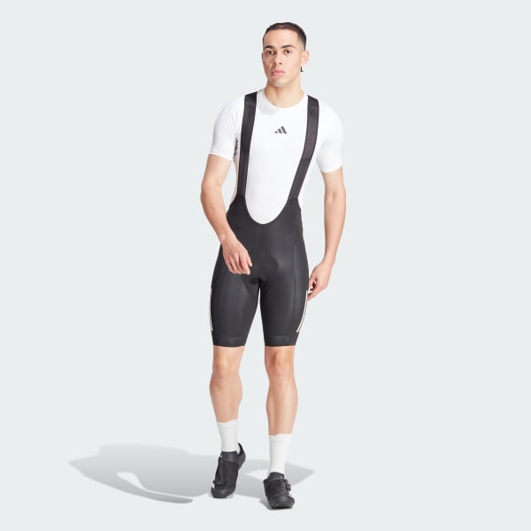 Svart Essentials 3-Stripes Padded Cycling Bib Shorts