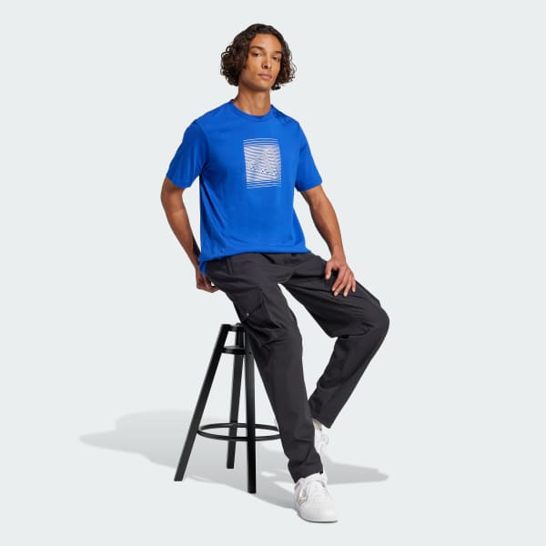 Azul Camiseta Estampada Tech Metallic