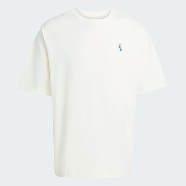 สีขาว เสื้อยืดพิมพ์ลาย Dog Sock Patch