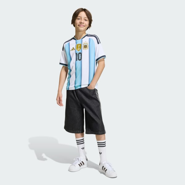 Wit Argentinië 26 Messi Thuisshirt Kids