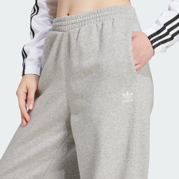 adidas Wide Leg Fleece Joggers Grey adidas UK