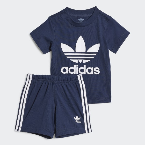 Veraangenamen Getalenteerd Pelgrim adidas Trefoil Short en T-shirt Set - blauw | adidas Belgium