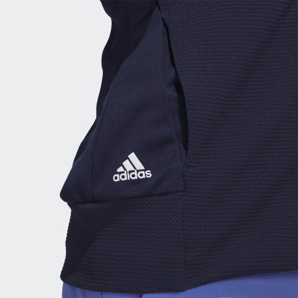 Blau Textured Full-Zip Jacke