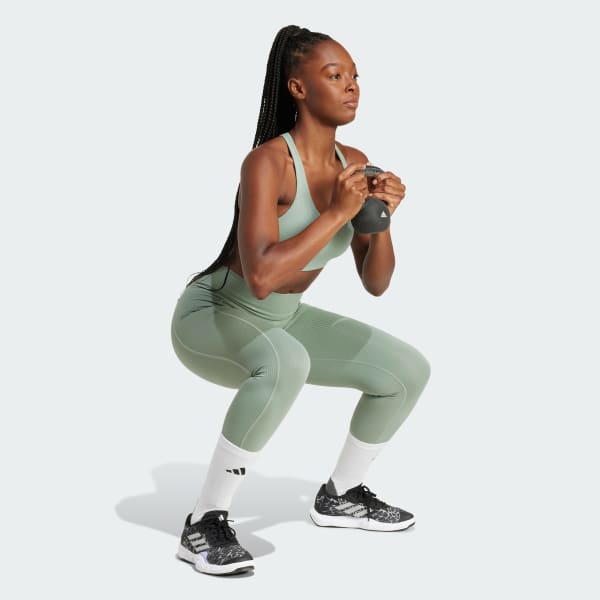 Green Optime Rib 7/8 Leggings