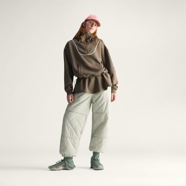 hnědá Mikina adidas By Stella McCartney Peplum